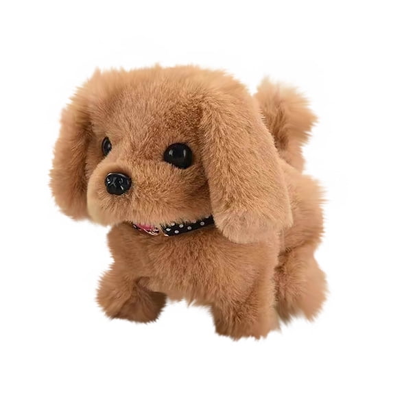 Realistic Robot Puppy Dog Toy, Cute Soft Mini Robot Puppy - Automatic Walking & Barking, Interactive Animal Plaything for Kids Gifts(Golden Retriever,Yellow)