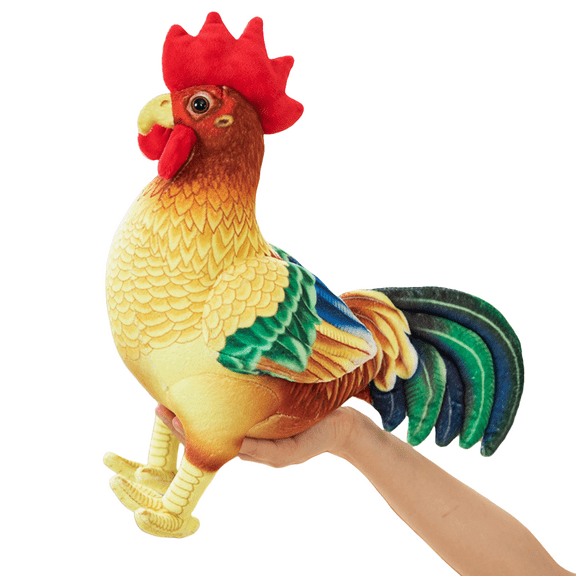 Realistic Rooster Stuffed Animal-Lifelike Detail Farm Animal Toys-Cherished Companionship 17''