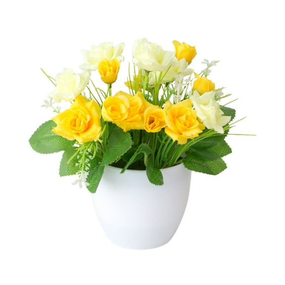 Realistic Rose Floral Arrangement Centerpiece For Home Living Room Dining Table Elegant Display