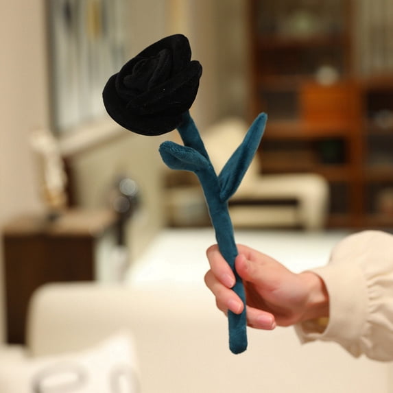 Realistic Rose Flower Plush Toy, Plush Fabric, Soft Filling, Lifelike Petal Details, Label-Free Design, No Brand Markings - Easy To Clean, No Shedding, Comfortable