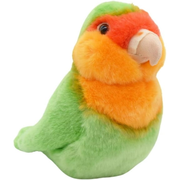 Realistic Rosy-Faced Lovebird Stuffed Animal Plush Toy, Lifelike Animal Plushies, Simulation Bird Doll
