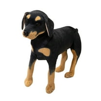 Realistic Rottweiler Stuffed Animal-Lifelike Plush Dog Toy-Black Puppy Doll Stuff Collection