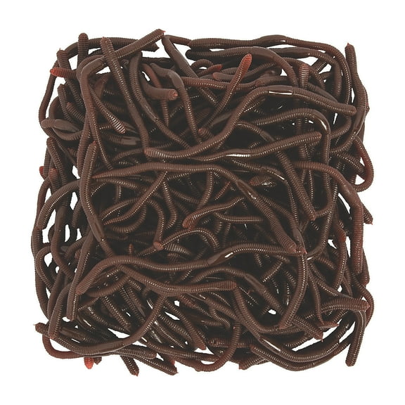 Realistic Rubber Earthworms (144 Pc) - Toys - 144 Pieces