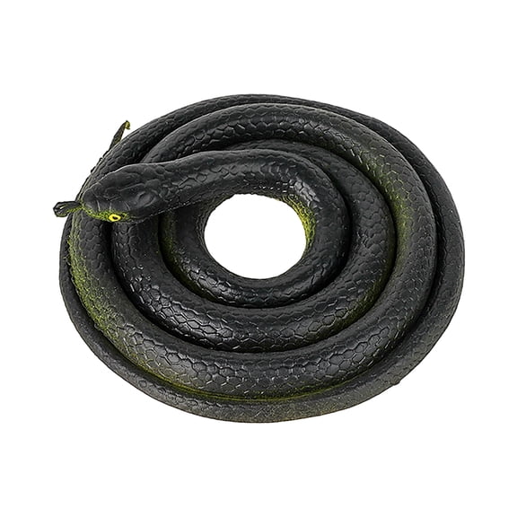 Realistic Rubber Fake Snake Toy 47 Inch Mamba for Garden Props and Practical Joke Black