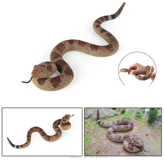 Realistic Rubber Fake Venomous Snake Rattlesnake Halloween Scary Props Party
