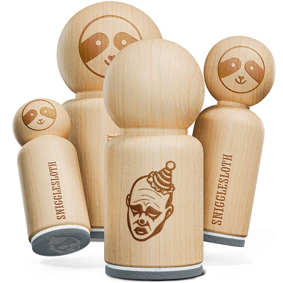 Realistic Sad Clown Man Jester Rubber Stamp for Stamping Crafting Planners - 1 Inch Medium