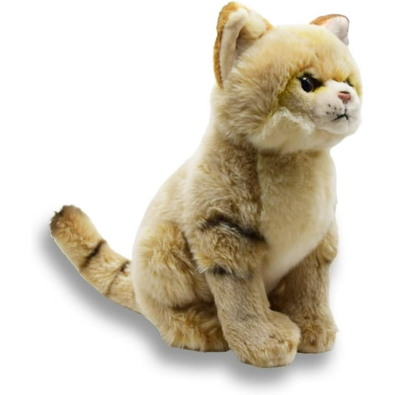 Realistic Sand Cat Stuffed Animal Plush Toy, Lifelike Cat Plushies, Simulation Animals Doll