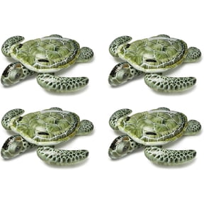 Realistic Sea Turtle Inflatable Ride On Pool Float with Heavy Duty Handles for Pool Rafts and Inflatable Ride Ons