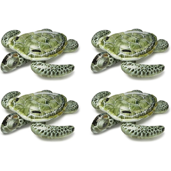 Realistic Sea Turtle Inflatable Ride On Pool Float with Heavy Duty Handles for Pool Rafts and Inflatable Ride Ons