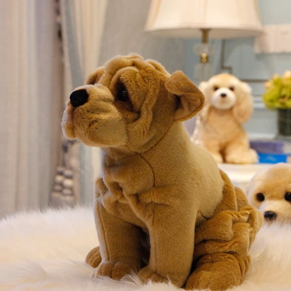 Realistic Shar Pei Dog Stuffed Animal Plush Toy, Lifelike Animal Plushies, Simulation Shar Pei Dog Doll