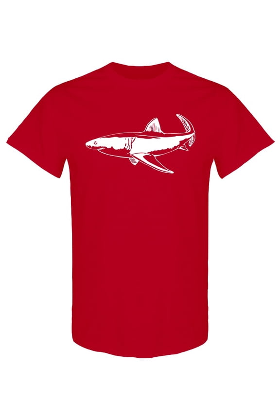 Realistic Shark Art T-Shirt Men -Image by Shutterstock, Male Large