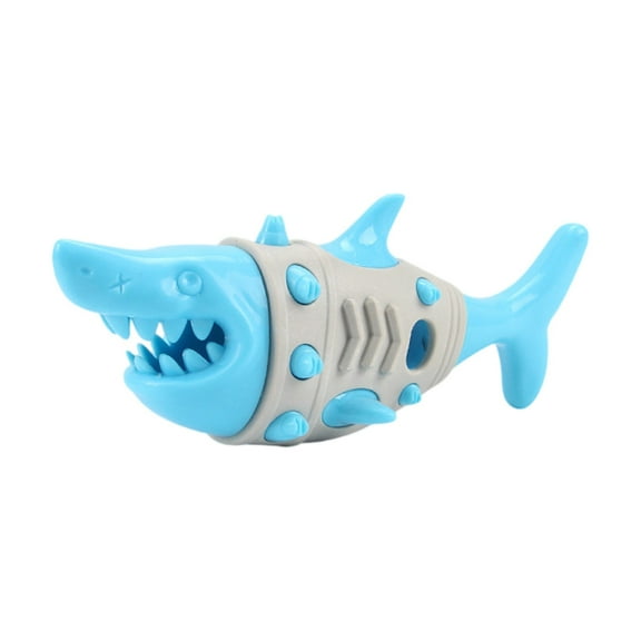 Realistic Shark Dog Toy For Teeth Cleaning, Durable Chew Toy With Suction Cup For Aggressive Chewers, Interactive Toy For Small Medium Large Dogs - Blue