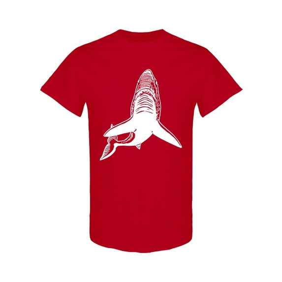 Realistic Shark Draw T-Shirt Men -Image by Shutterstock, Male x-Large