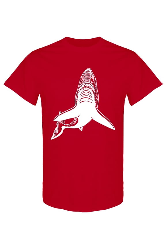 Realistic Shark Draw T-Shirt Men -Image by Shutterstock, Male x-Large
