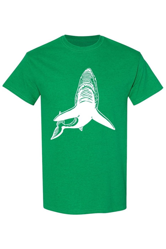 Realistic Shark Draw T-Shirt Men -Image by Shutterstock, Male x-Large
