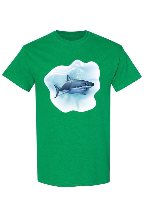 Realistic Shark Graphic T-Shirt Men -Image by Shutterstock, Male Medium