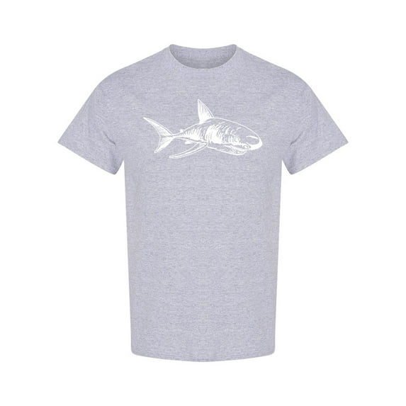 Realistic Shark Hand Drawn T-Shirt Men -Image by Shutterstock, Male x-Large