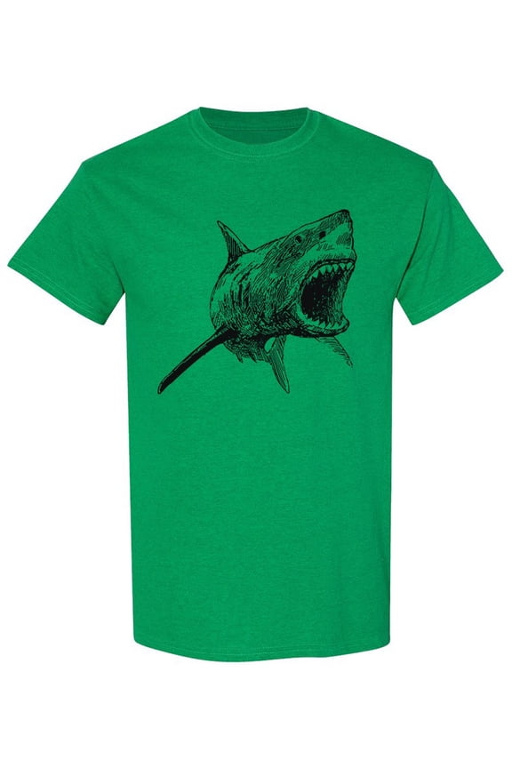 Realistic Shark With Open Mouth T-Shirt Men -Image by Shutterstock, Male Large