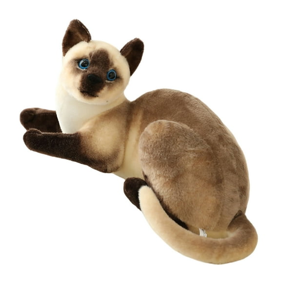 Realistic Siamese Cats Plush Toy Lovely Sleep Dolls for Baby and Kids Home Decors Washable Stuffed Comfort Toy