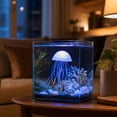 thumbnail image 1 of Realistic Silicone Jellyfish Aquarium Ornament with Suction Cup Floating Swaying Artificial Fish Tank Decor Soft Moving Underwater Scene, 1 of 7