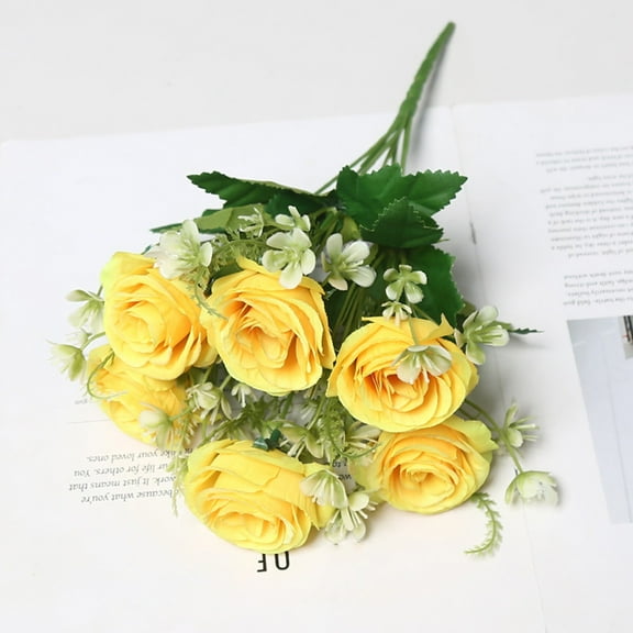 Realistic Silk Artificial Flower Bouquet, Qiopertar Under $5 A Simulated Bouquet Of 6 Flower Heads Party/Wedding/Decorate Artificial Flowers Hall Decorations