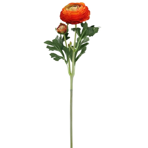 Realistic Silk Red Ranunculus Artificial Flowers Long Stems, 19" Tall Fake Flowers Faux Flowers Suit for Year-Round Home Decoration, Wedding, Bridal Bouquets, Office, 1 Pcs