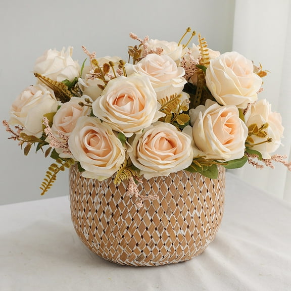 Realistic Silk Rose Arrangement - 5 Stems