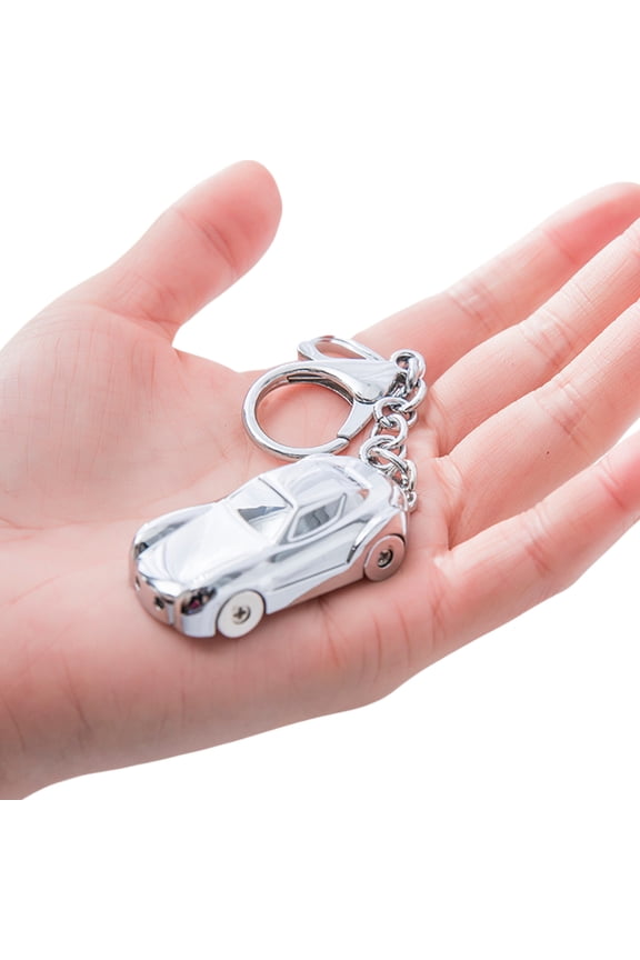 Realistic Silver Metal Car Keychain Compact Car Inspired Metal Keychain Charm for Everyday Use and Special Occasions