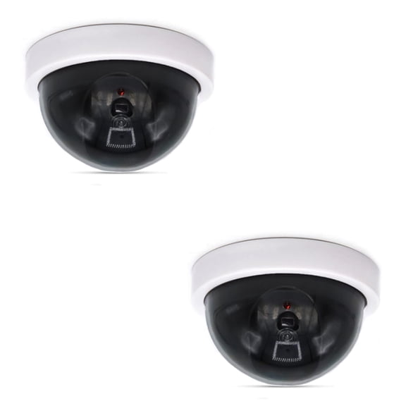 Realistic Simulated Security Camera Indoor Outdoor Use ABS Materials Lightweight Device With Flashing Warning Light