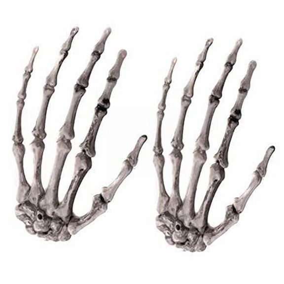 Realistic Skeleton Hand Bone Resin Desktop Decoration Weird Prop for Halloween Bar Party White One Size