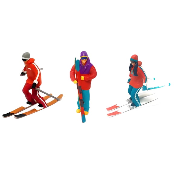Realistic Skiing People Figure Model for Architectural Displays Dioramas Props 1:64 Scale Hand Painted Miniature Figure