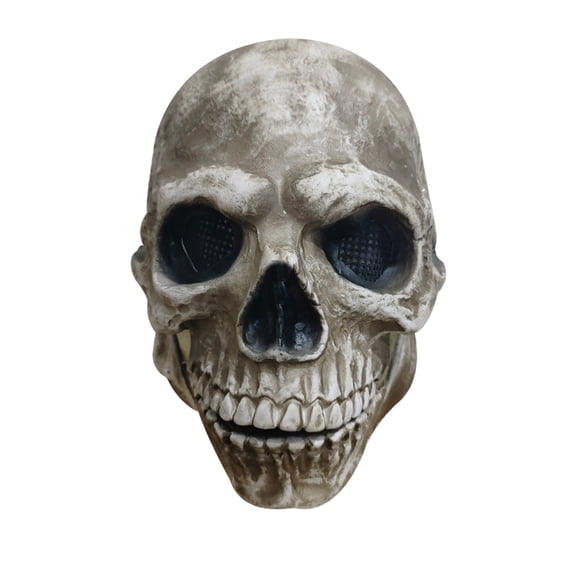 Realistic Skull Mask with Movable Jaw LED Light Up Skeleton Mask for Adults Teens Halloween Cosplay