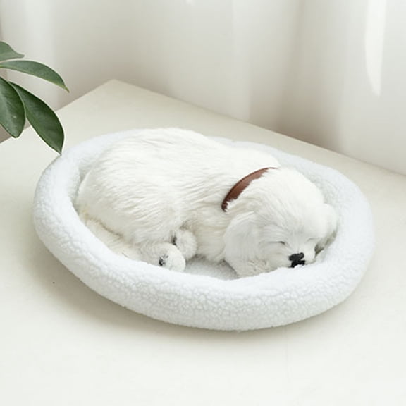 Realistic Sleeping Breathing Dog Toy Interactive Plush Pet with Lifelike Movements Soft Stuffed Animal Gift for Kids Ages 3 and Up