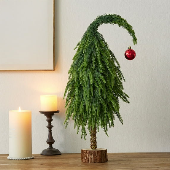 Realistic Small Artificial Christmas Tree with Detailed Pine Leaf Design, Noble Style Mini Tree for Home Desktop Holiday Ornaments A