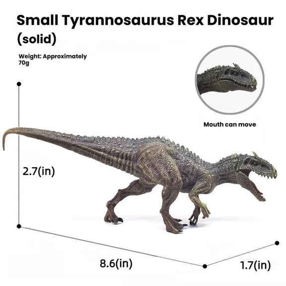 Small Tyrannosaurus Rex Dinosaur Toy for Kids with Moveable Jaw, Realistic Dino Toy, Play, Collection, Room Decor Dinosaur for Kids