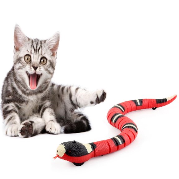 Realistic Smart Sensing Snake Cat Electronic Interactive Toys Funny Prank Props for Cats Gifts By PULMCheerger