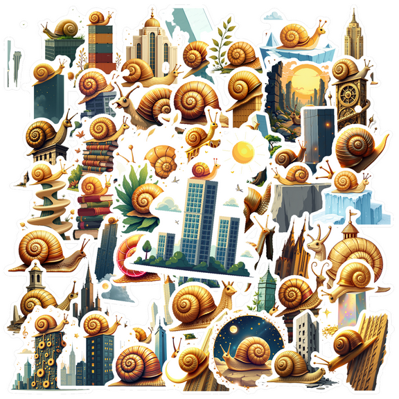 Realistic Snail Theme Stickers, Waterproof Snail Theme Sticker for Water Bottle Laptop Phone Cases Planner Skateboard Luggage Helmet Party Favor Decor, Ideal for Adults Teens Teacher Rewards