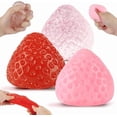 thumbnail image 1 of Realistic Snow-top Strawberry Shaped Squishy Squishy for Adults Imitation Silicone Feel Soft Tactile Office Desk Accessory Venting Sensory Tool 1 Pack, 1 of 4