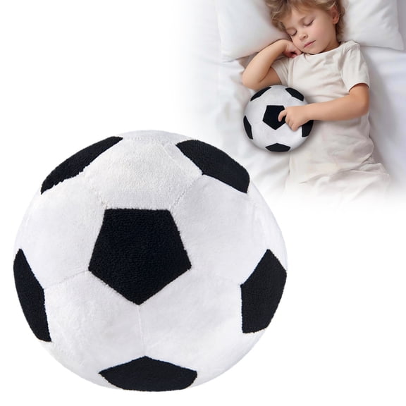 Realistic Soccer Plush Pillow, Football Shape Stuffed Toy Cushion, Soft Fluffy Throw Pillow for Sports Fans & Bedroom Living Room Sofa Decoration, Ideal Gift for Sports Enthusiasts