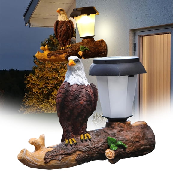 Realistic Solar Powered Garden Statue, ZzCityTK Weather-Resistant Outdoor Sculpture with Automatic Lighting, Decorative Solar Lantern for Patio Lawn Pathway