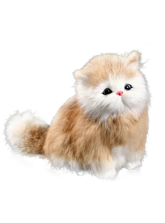Realistic Sounding Cat Shape Plush Toys Simulation Stuffed Animal Cuddly  Doll Toy Gift for Kids Children New