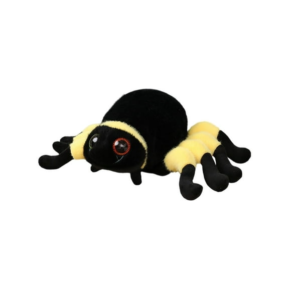 Realistic Spider Plush Toy - Lifelike Furry Stuffed Animal for Halloween Decor, Scary Yet Cute Cartoon Spider Plushie Gift for Kids & Adults