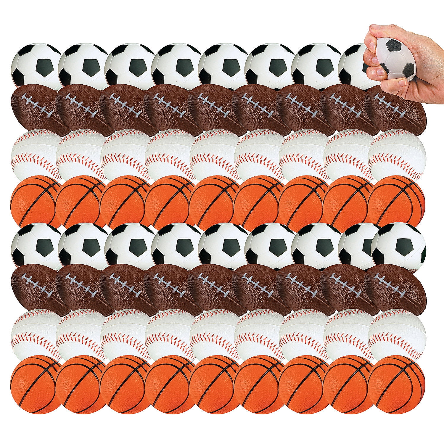 Realistic Sport Stress Balls Bulk 72 Pc