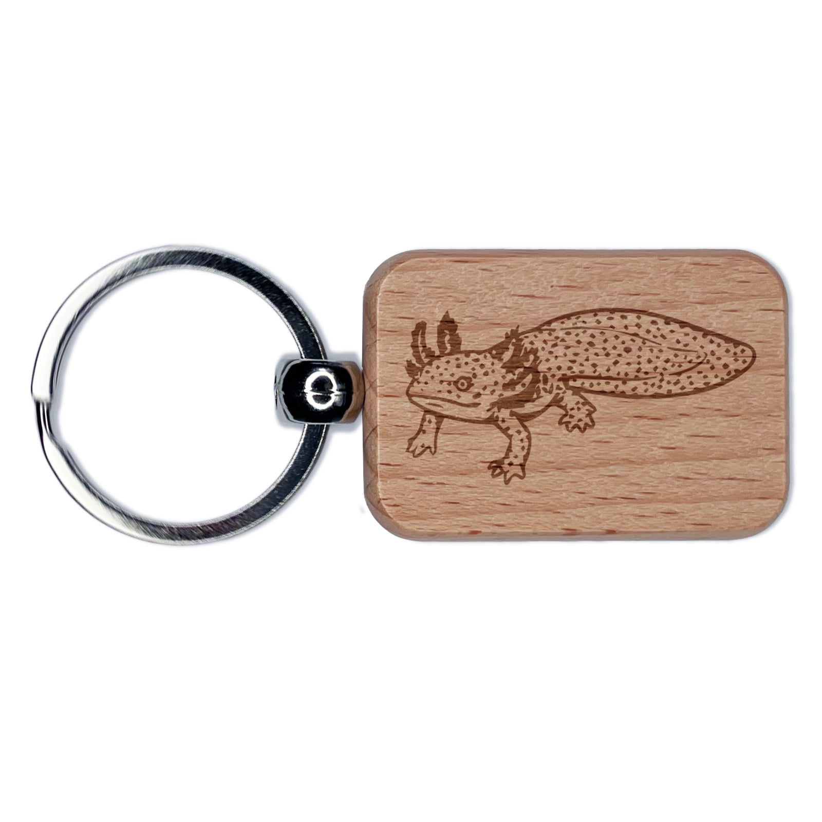 Realistic Spotted Axolotl Mexican Amphibian Rectangle Keychain Charm ...