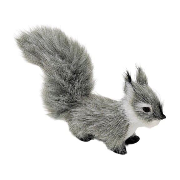 Realistic Squirrel Plush Toy Figurine 10cm – Lifelike Fluffy Tail Miniature Animal Ornament, Cute Soft Nature Lover Gift, Desktop Shelf Car Decoration (1pcs)