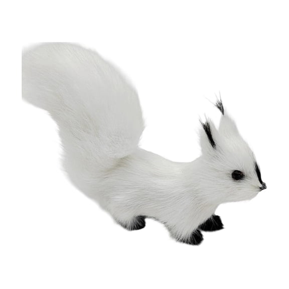 Realistic Squirrel Plush Toy Figurine 10cm – Lifelike Fluffy Tail Miniature Animal Ornament, Cute Soft Nature Lover Gift, Desktop Shelf Car Decoration (1pcs)