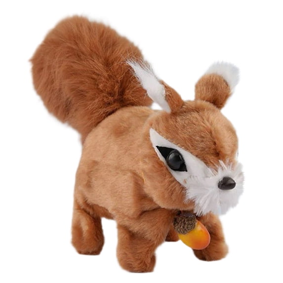 Realistic Squirrel Stuffed Animal,Lifelike Squirrel Model Plush Toy,Unique Plush Gift Collection for Birthday,Valentine's Day Gift,7.8 Inches(Brown)