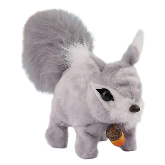 Realistic Squirrel Stuffed Animal,Lifelike Squirrel Model Plush Toy,Unique Plush Gift Collection for Birthday,Valentine's Day Gift,7.8 Inches(Grey)