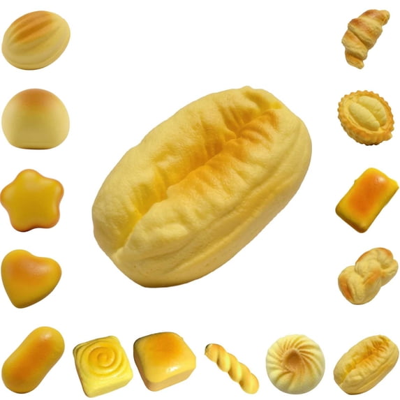 Realistic Squishy Bread, 2026 New Realistic Bread Squishy, Slow Rising Soft Foam Squishies Squeeze Sensory Autism Toys for Office Desk Companion(H)