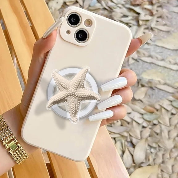 Realistic Starfish Phone Grip, 2D Flat Coastal Stand, Summer Beach Accessory